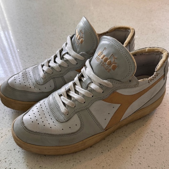 Diadora MI Basket Row Cut White/Sand Herotage Shor Size 11 Men's - Picture 1 of 6